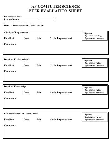 Group project peer evaluation