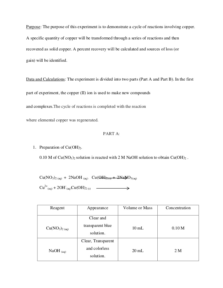 High school lab reports