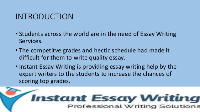 Instant essay writer